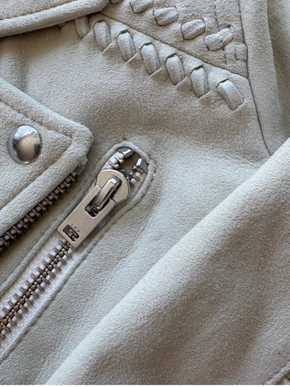 IRO Cream Suede Jacket with White Lining